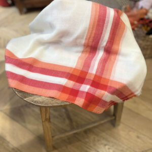 Cashmere Scarf : Orange & Beige