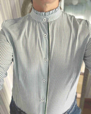 Tartan Green Cotton Shirt : Green velvet