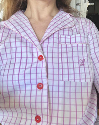 Cotton Pyjamas Set Size Small : Pink Big Squares